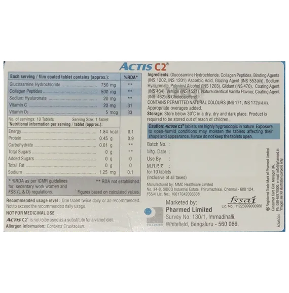 actis c2 tablet 10's